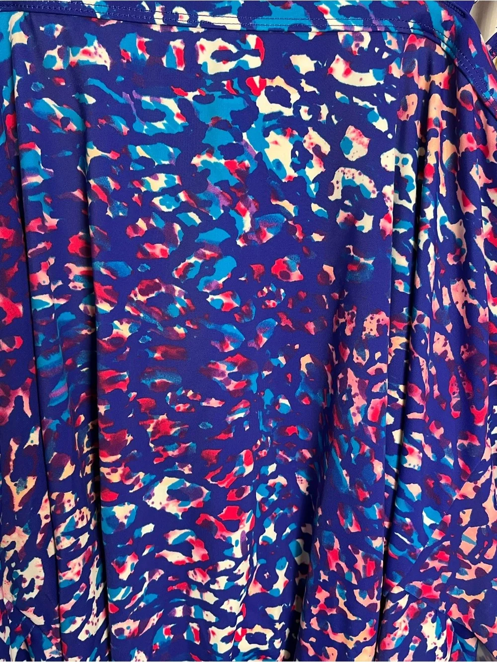Swimsuits For All Tankini Tank Top Blue Pink Purple  Size 34 Padded Swim EUC